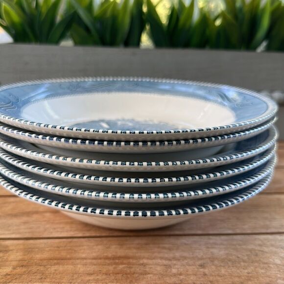 Currier and Ives Blue by ROYAL USA 
Rim Soup Bowl (6) - Picture 5 of 5